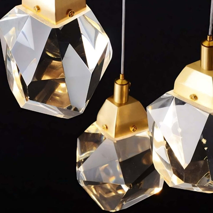 Detailed close-up of Harmony indoor crystal chandelier showcasing intricate crystal design and finish