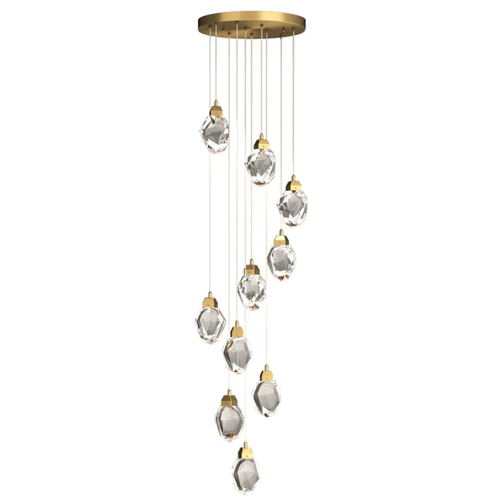 Modern Harmony Radiance K9 crystal pendant light with 10 elegant crystals.