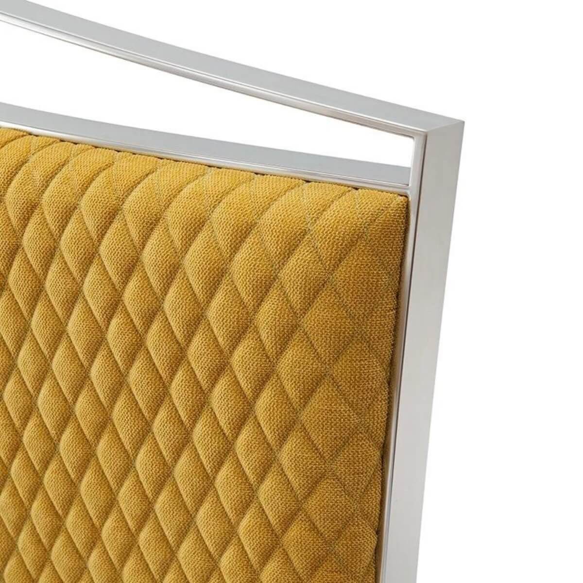 Close-up of Harmony Retreat stylish cotton linen bed headboard showing fabric texture and stitching