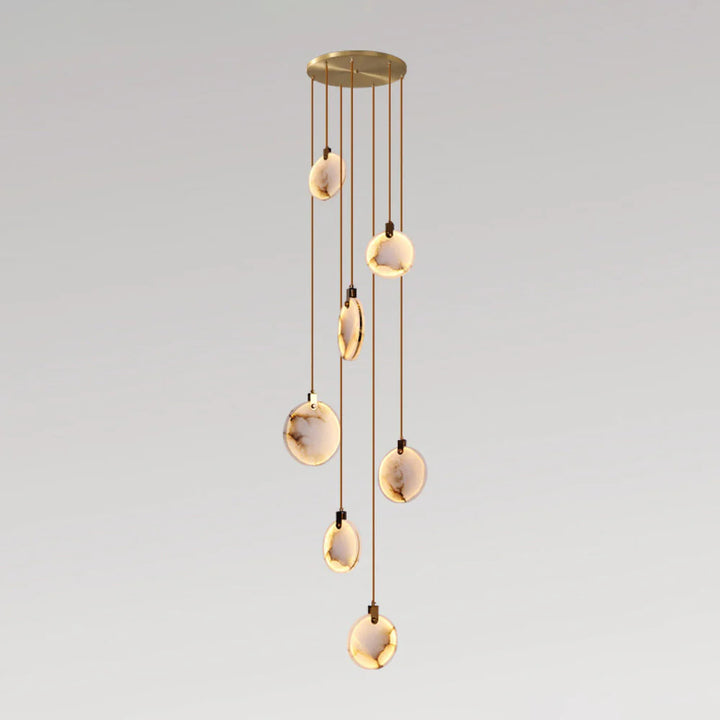Harvest Alabaster Pendant Lamp 7-Light Modern Lighting Front View