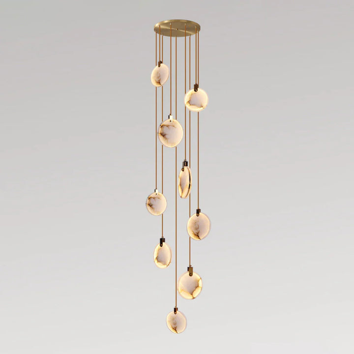 Harvest Alabaster Pendant Lamp 9-Light Modern Lighting Front View
