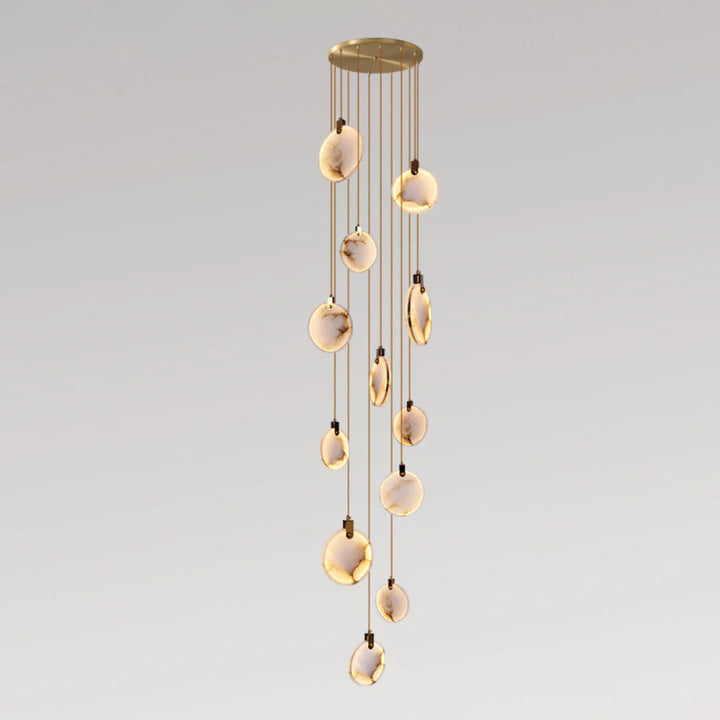 Harvest Alabaster Pendant Lamp 12-Light Modern Lighting Front View