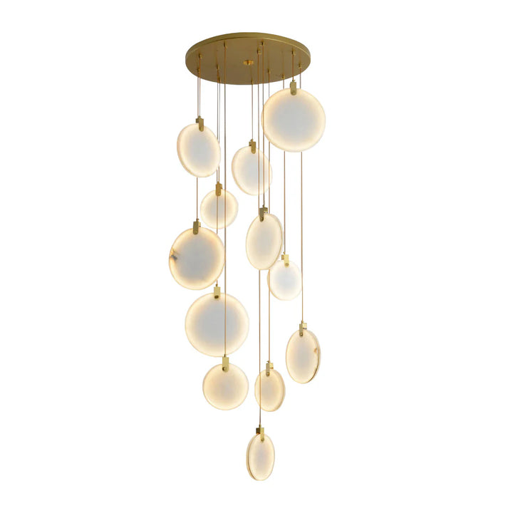 Harvest Alabaster Pendant Lamp 12-Light Modern Lighting Front View