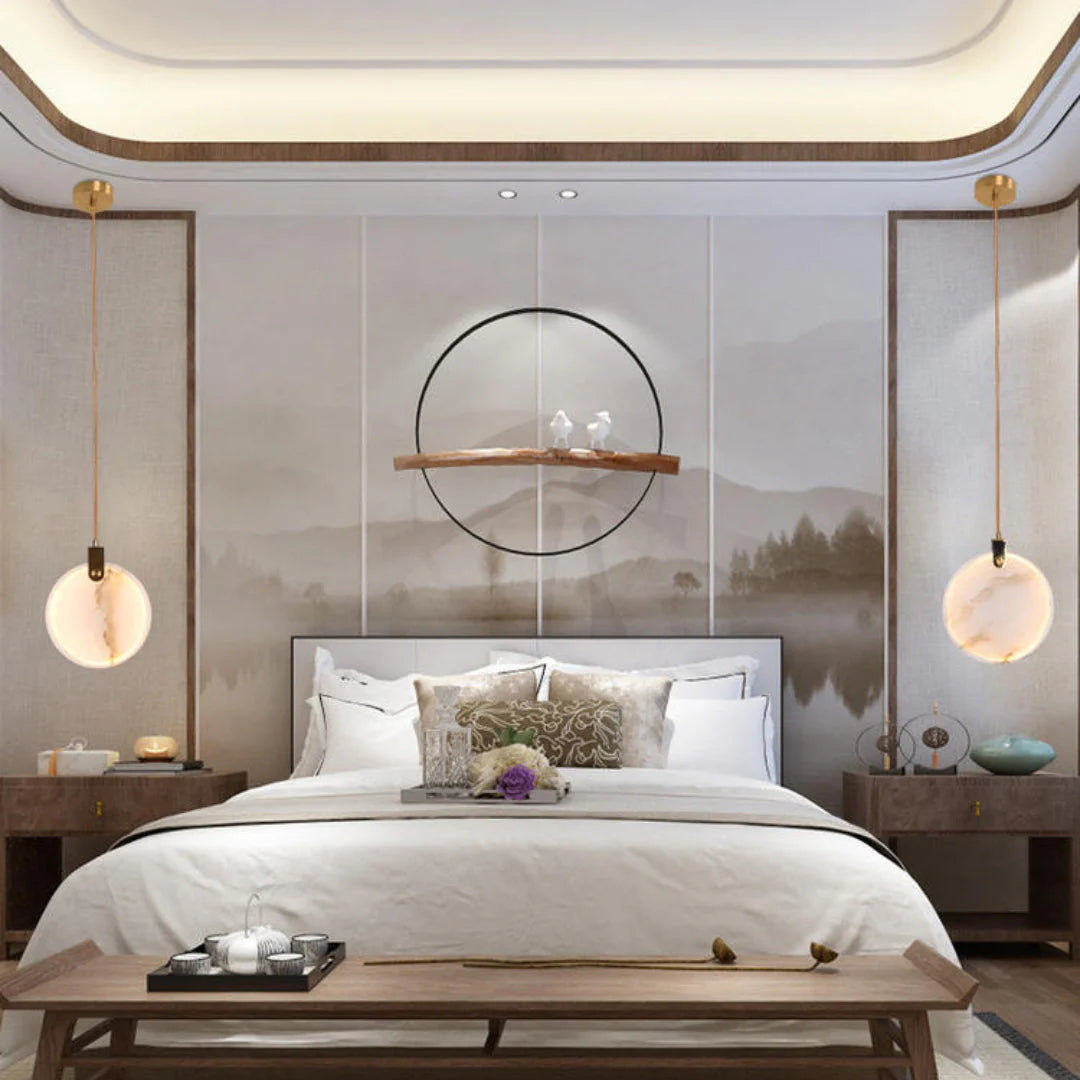 Harvest Alabaster Pendant Lamp Modern Lighting Bedroom View