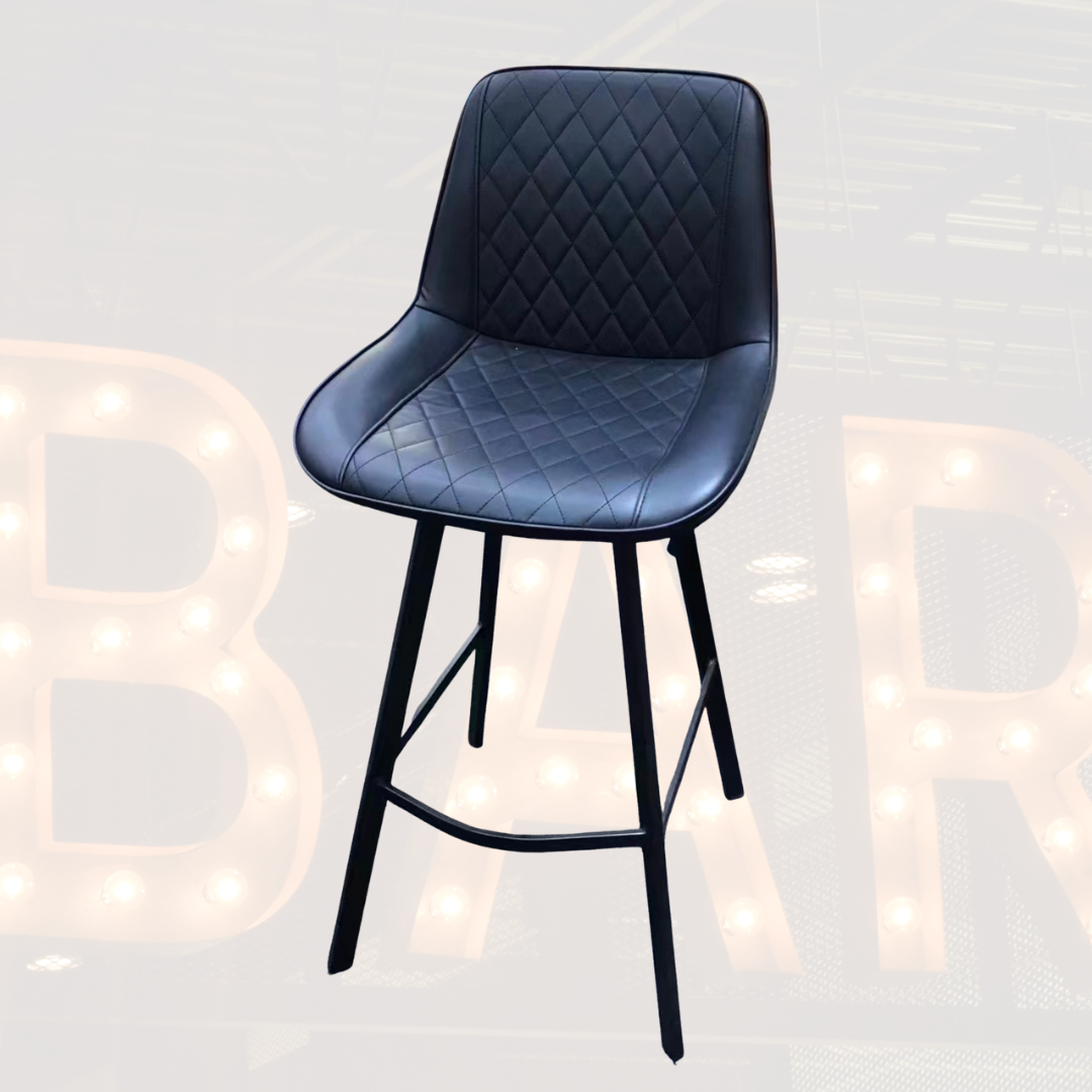Henry Bar Stool C73 in Black - Stylish Modern Bar Seating for Home or Restaurant