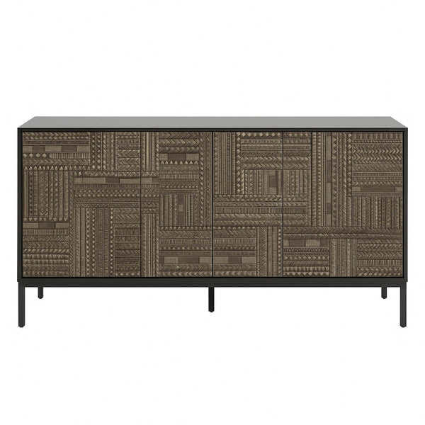 Wide interior view of Heritage Tabari sideboard showing multiple wooden drawers and spacious storage compartments