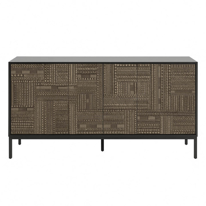 Wide interior view of Heritage Tabari sideboard showing multiple wooden drawers and spacious storage compartments