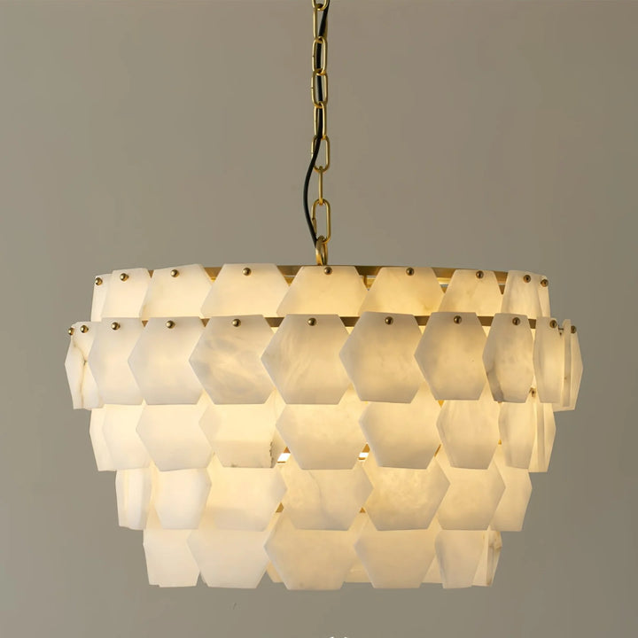 Hexa cloud pendant light front view, contemporary hanging ceiling light for modern interiors