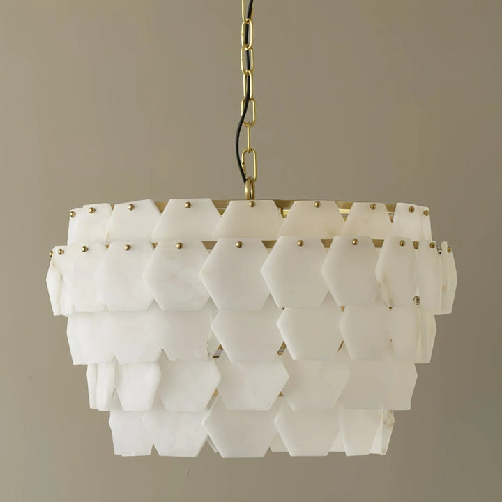 Hexa cloud pendant light front angle view, modern stylish hanging ceiling light for interiors