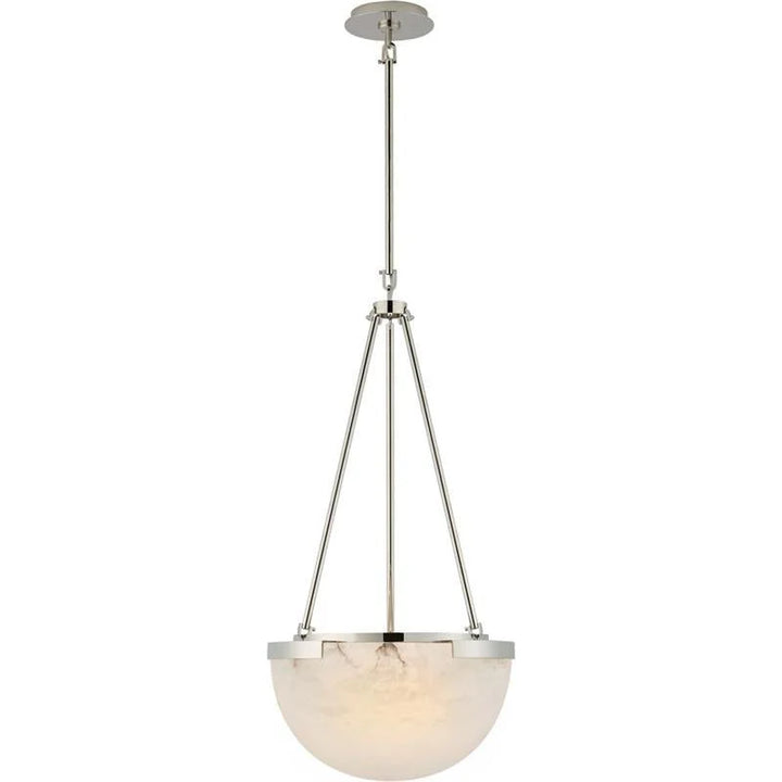 Istar alabaster chandelier silver finish front view, elegant marble design for modern home interiors