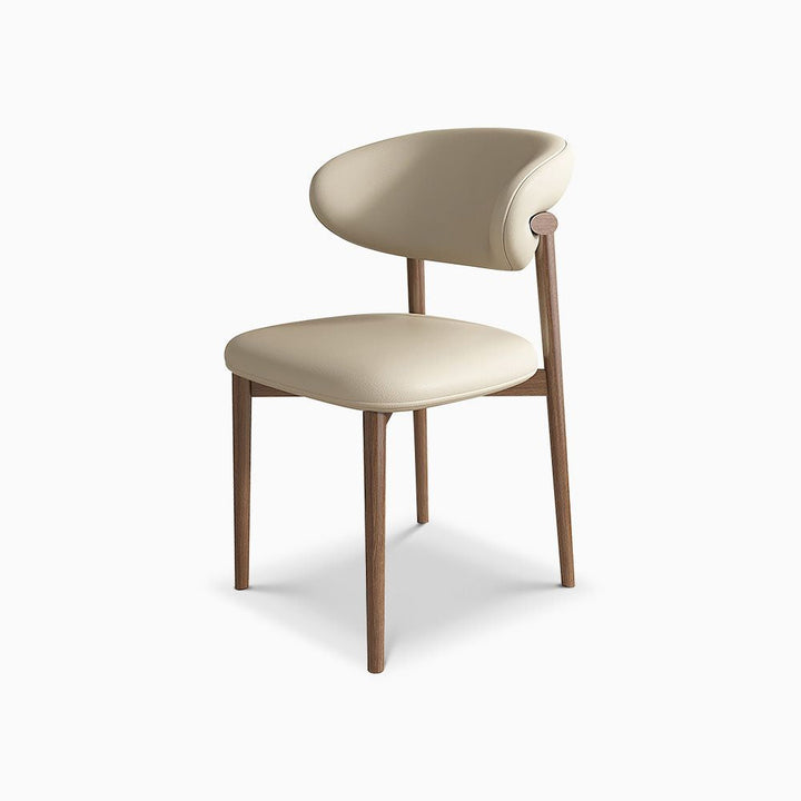 Side view of Japandi design chair showcasing natural wood finish and minimalist frame, perfect for elegant modern interiors