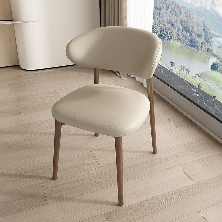 Side view of Japandi design chair in white with minimalist and elegant style, perfect for modern interior decor