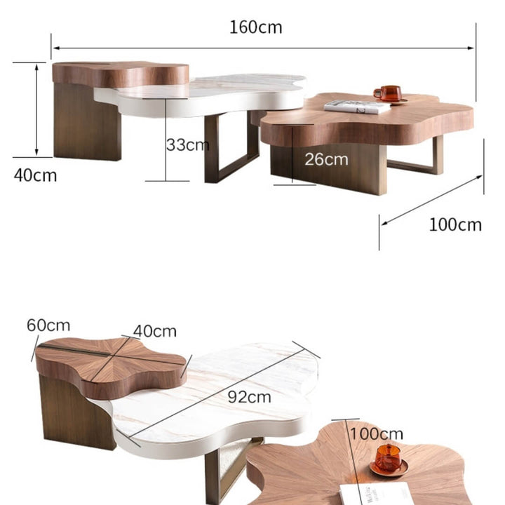Dimension diagram of Jasper designer coffee table with detailed measurements in Perth, Australia