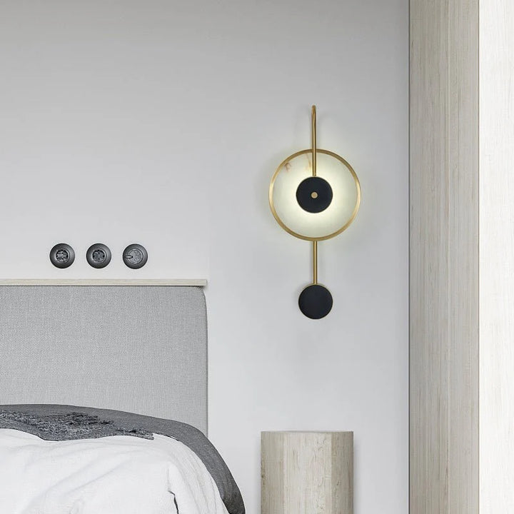 Kandy Alabaster wall lamp, bedroom front view, elegant lighting and home decor