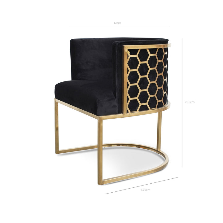 Kate lounge chair in black velvet seat in elegant interior – modern design with plush comfort and stylish finish.