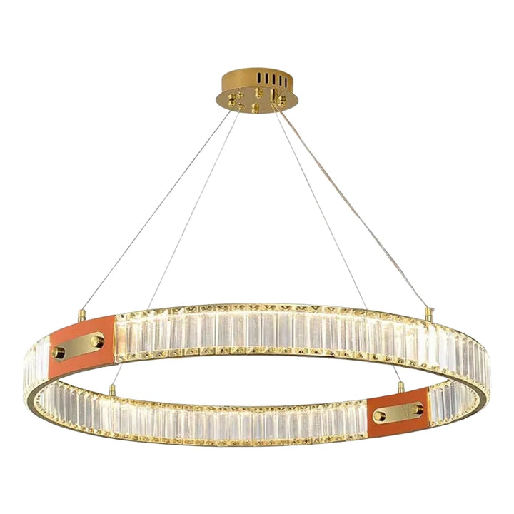Kian Crystal 1-Ring Chandelier – Modern Luxury Lighting Fixture with Elegant Circular Design and Sparkling Crystals