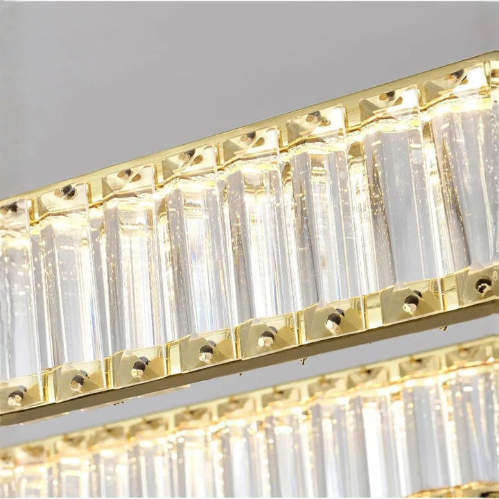 Kian Crystal Chandelier – Detailed Close-Up View Highlighting Premium K9 Crystals and Sleek Modern Frame Design