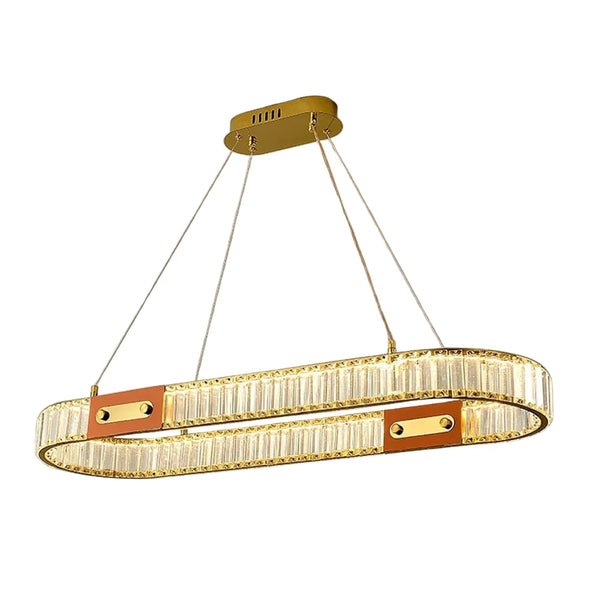 Kian Oval Crystal Chandelier – Modern Luxury Lighting Fixture with Sparkling K9 Crystals for Dining Room or Living Space