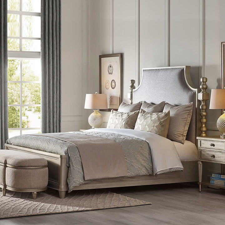 King size custom bed SLH-B01 with wooden frame and modern design for stylish bedroom interiors