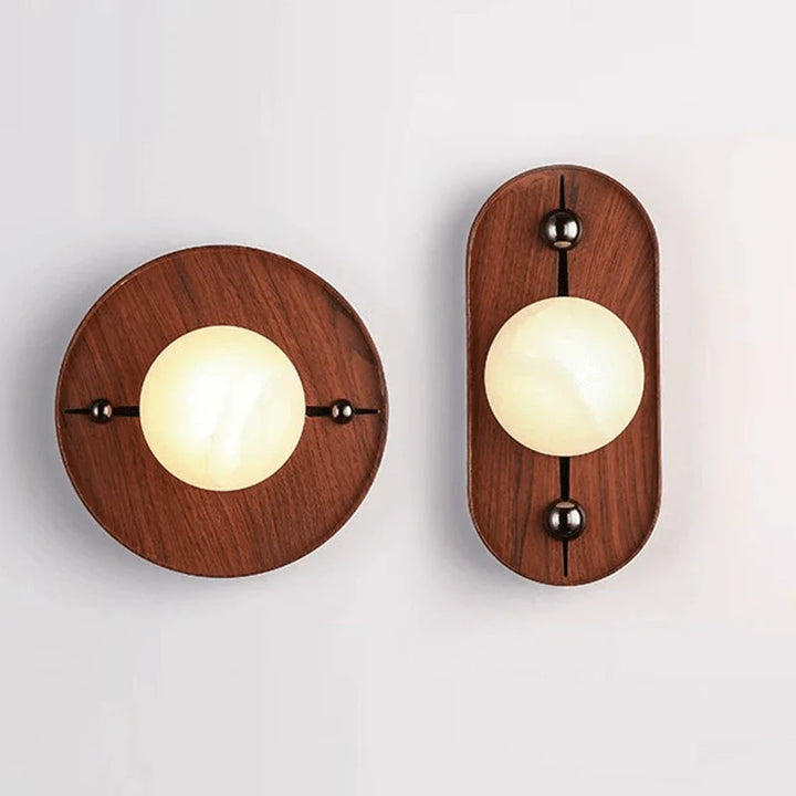 Koyan alabaster wall lamp modern lighting, two variants front view showcasing elegant contemporary design