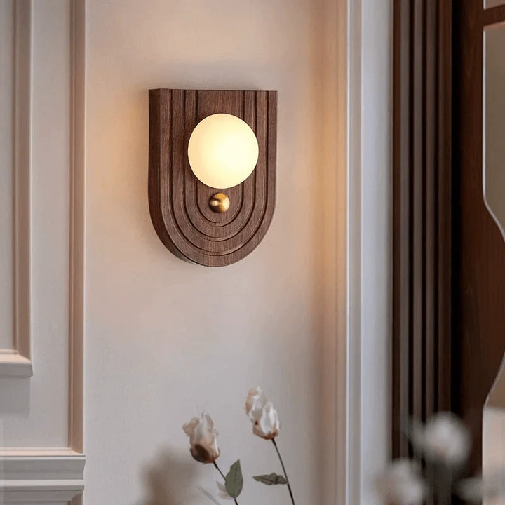 Koyan alabaster wall lamp modern lighting, side view highlighting sleek design and contemporary home décor