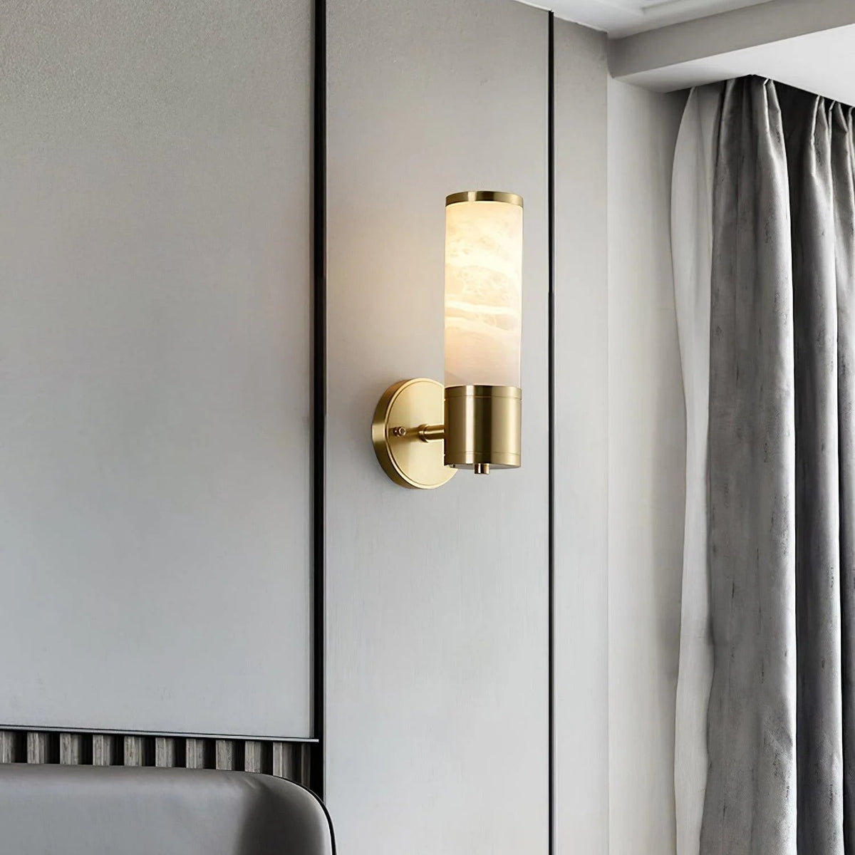 Lampatron alabaster marble wall lamp in bedroom modern elegant home lighting fixture