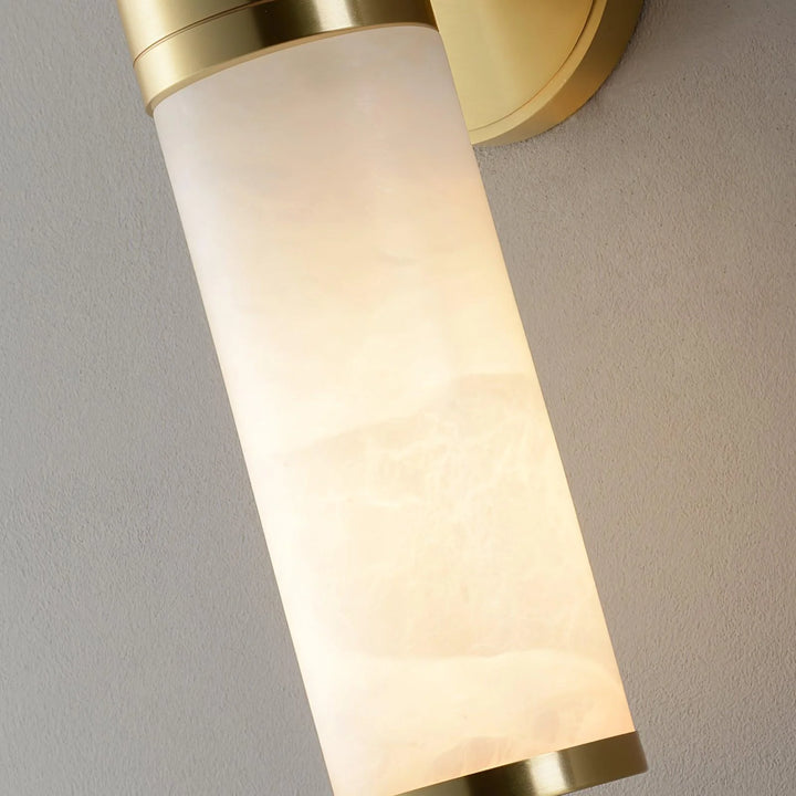 Lampatron alabaster marble wall lamp close view modern elegant home lighting fixture