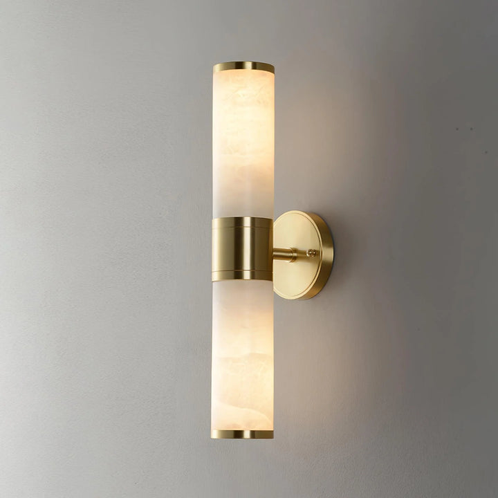 Lampatron alabaster marble wall lamp side view modern elegant home lighting fixture