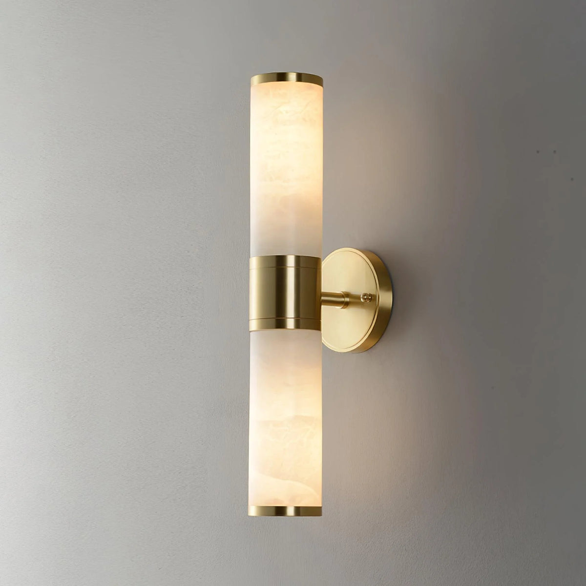 Lampatron alabaster marble wall lamp side view modern elegant home lighting fixture