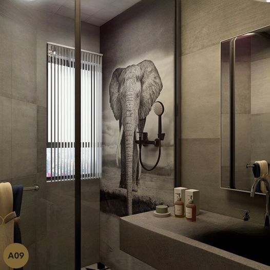 Large stainless steel elephant wall art sculpture for modern interiors