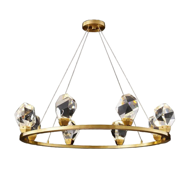 Front View of Lava Crystal Chandelier Light Hanging – Stylish Modern Ceiling Lighting Fixture
