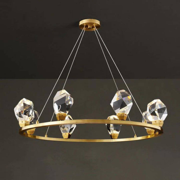 Front View of Lava Crystal Chandelier Light Hanging – Stylish Modern Ceiling Lighting Fixture
