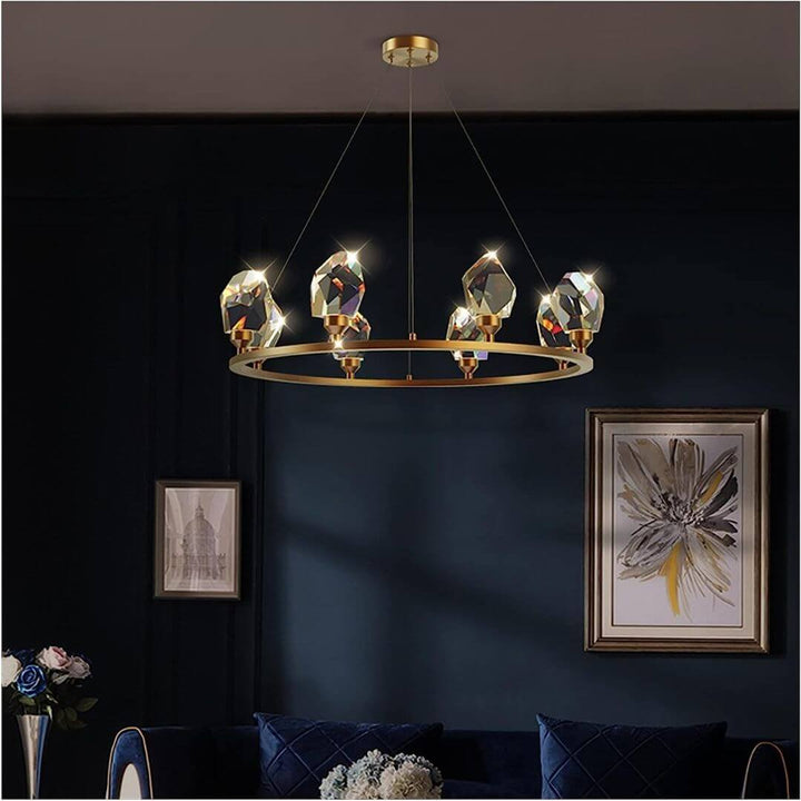 Lava Crystal Chandelier Light Hanging in Living Room – Stylish Modern Ceiling Lighting Fixture