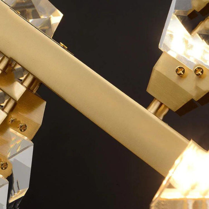 Detailed View of Copper Joint on Lava Crystal Chandelier Light – Modern Elegant Lighting Fixture