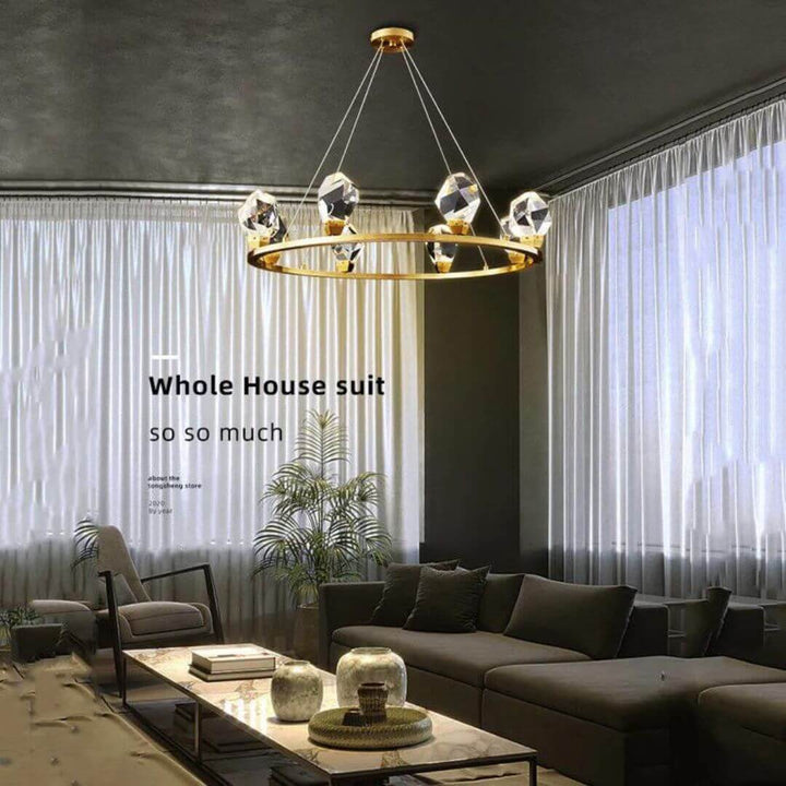 Lava Crystal Chandelier Light Hanging in Living Room – Stylish Modern Ceiling Lighting Fixture