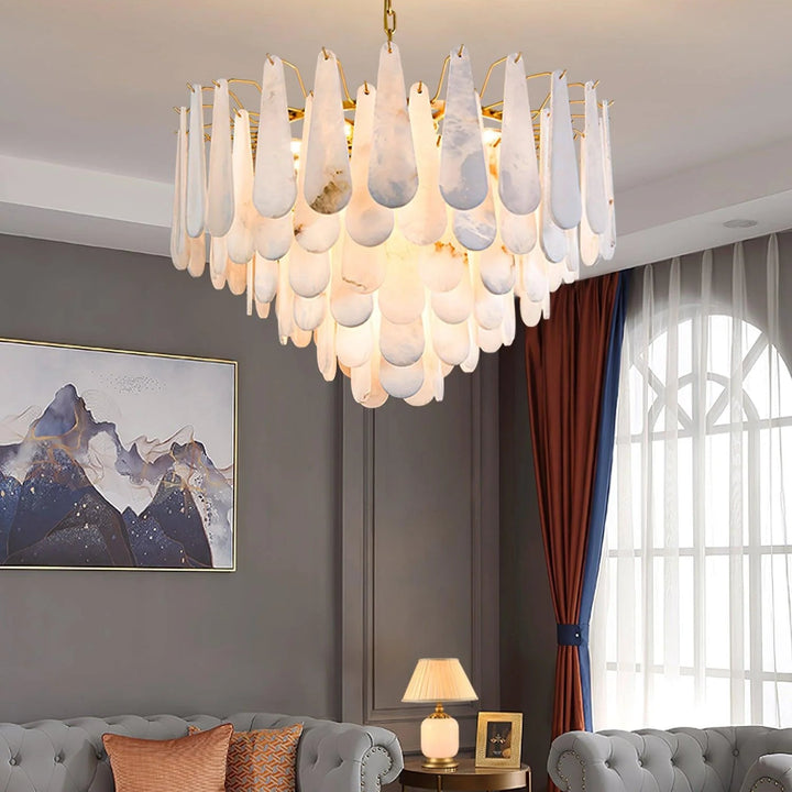 Leon chandelier luxury lighting living room view elegant modern home decor