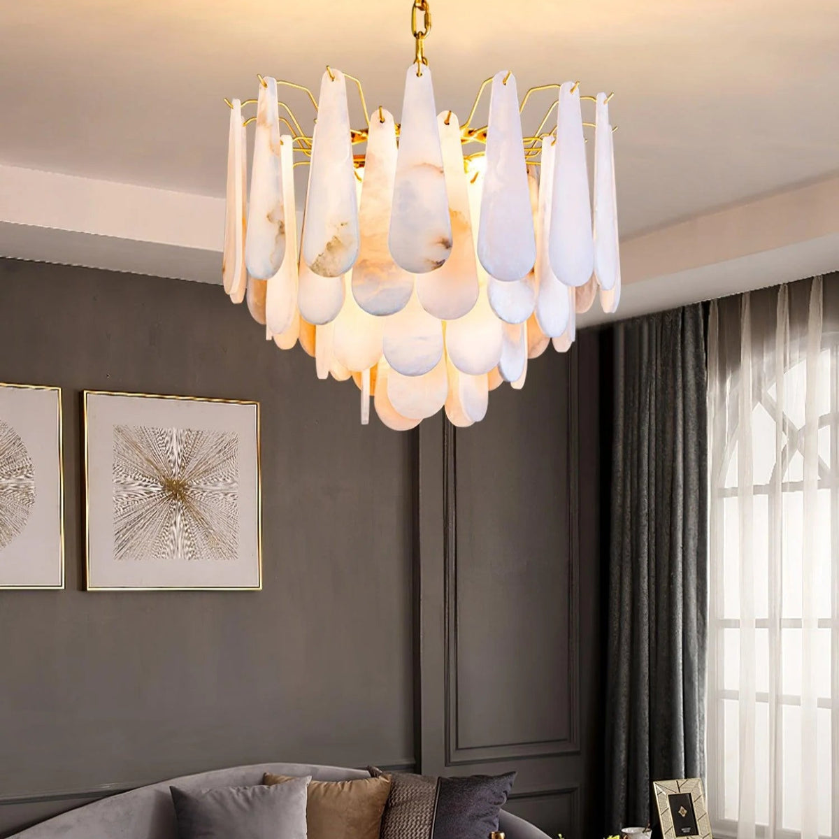 Leon chandelier luxury lighting hanging view elegant modern home decor