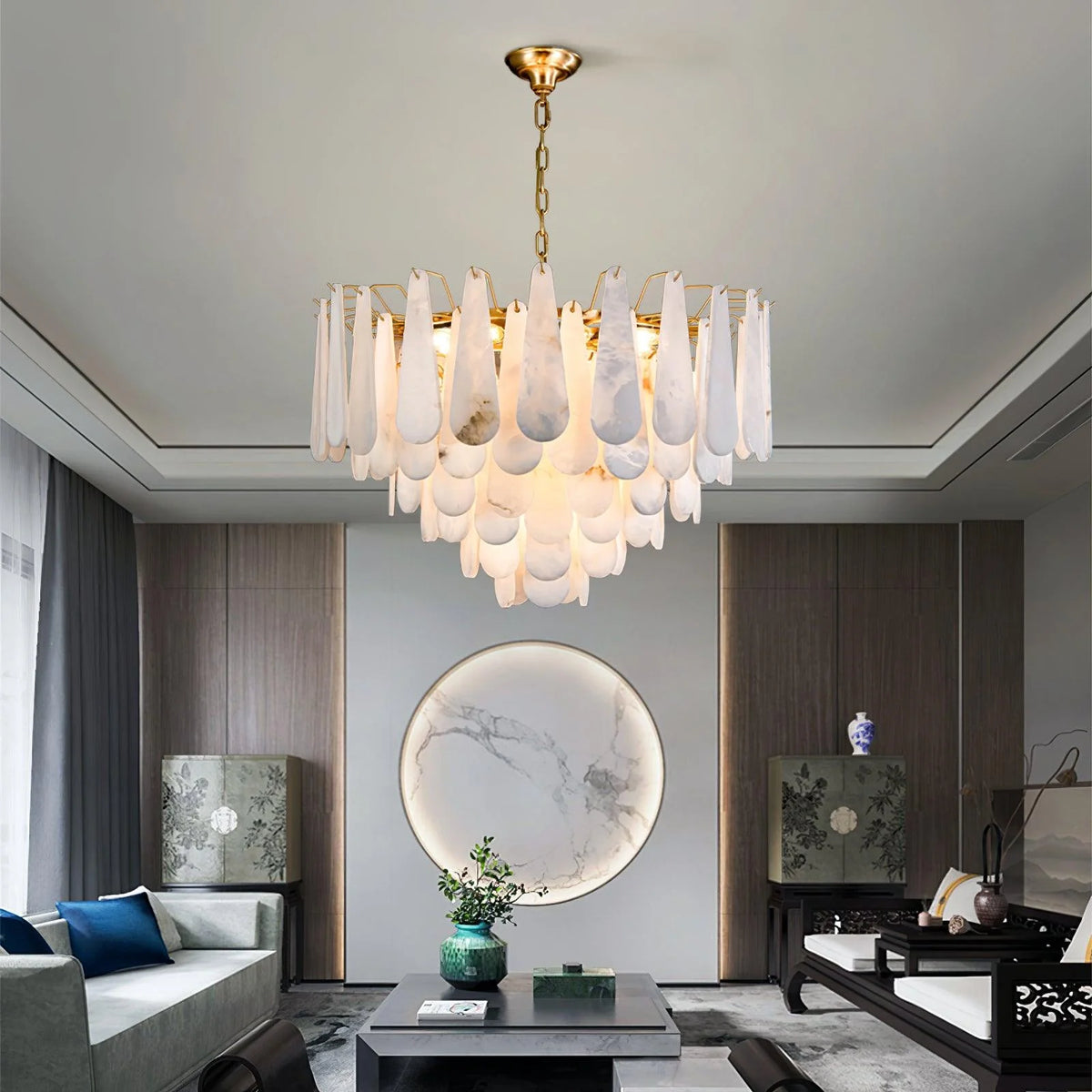 Leon chandelier luxury lighting front view elegant modern home decor