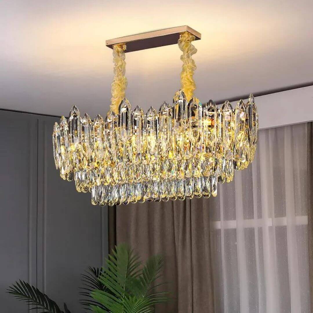 Side View of Lighthouse Gold Chandelier Light – Elegant Modern Ceiling Lighting Fixture