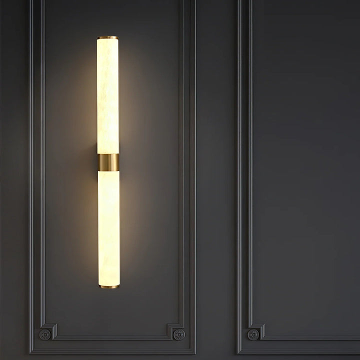 Front view of Line Alabaster Wall Light, modern lighting, elegant home interior décor