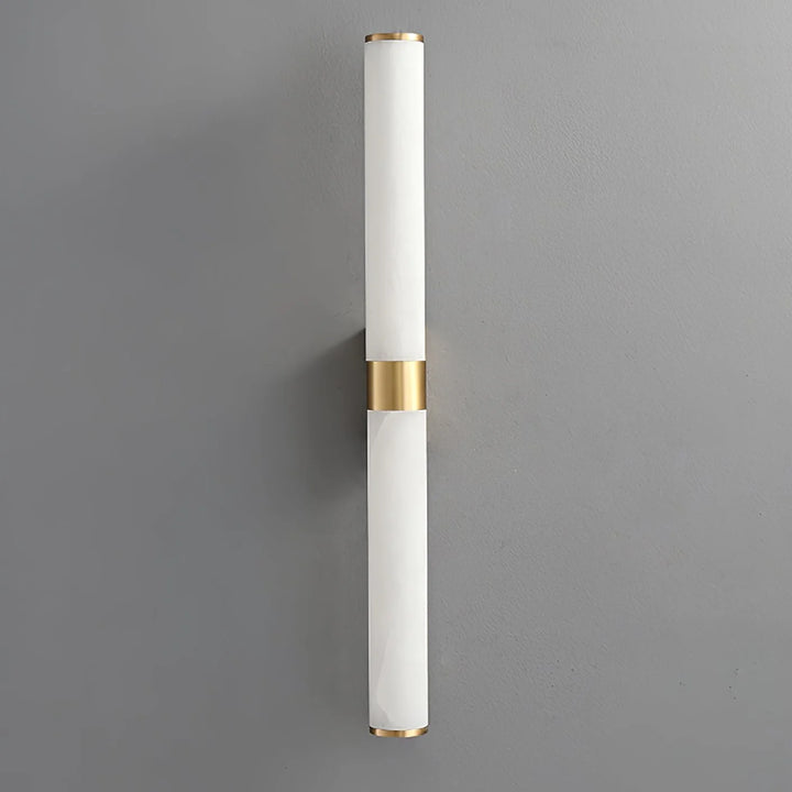 Front view of Line Alabaster Wall Light turned off, modern lighting, elegant home interior décor