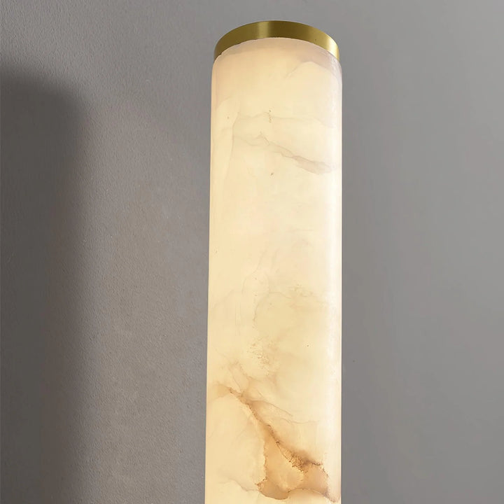 Detail head view of Line Alabaster Wall Light, modern lighting, elegant home interior décor