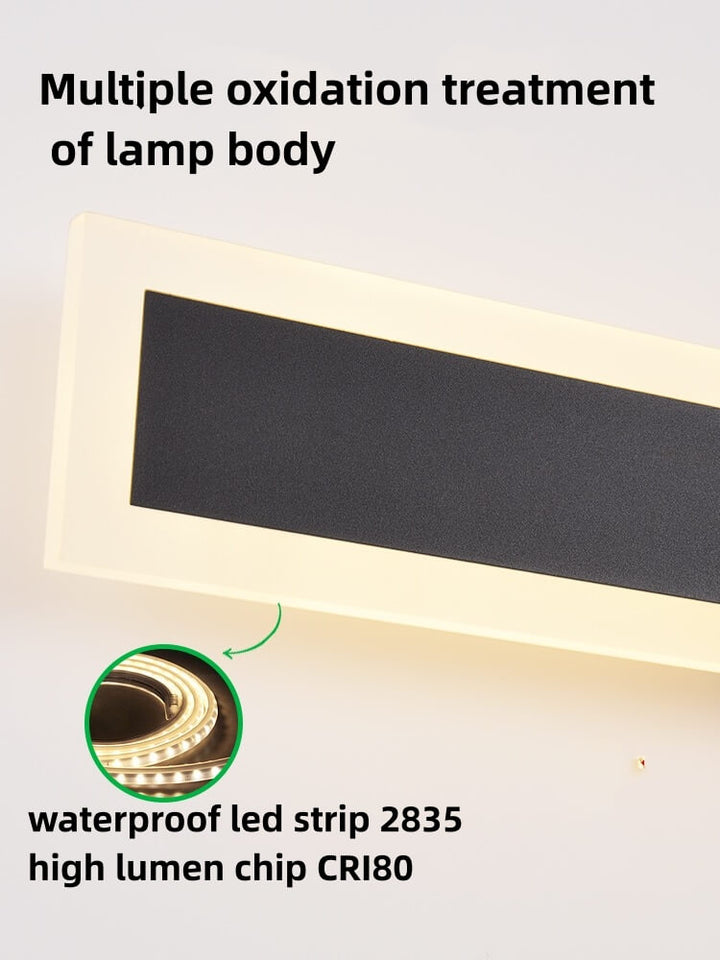 GlowEdge outdoor wall light feature – black IP65 rated.