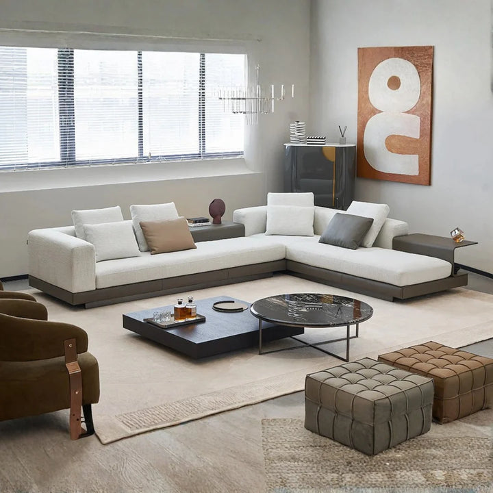 Front view of living room sofa customised made-to-order highlighting stylish design and comfort