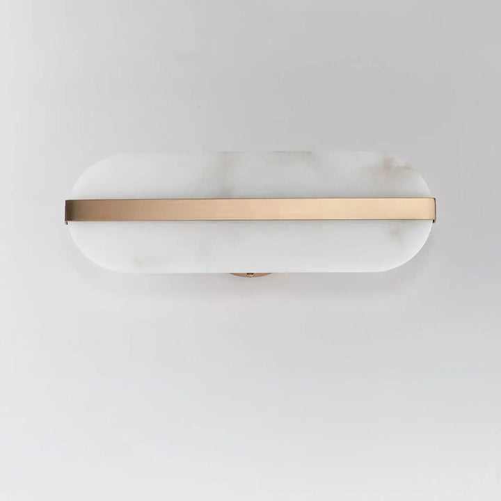 Elegant long ellipse alabaster wall sconce lighting front view for stylish decor