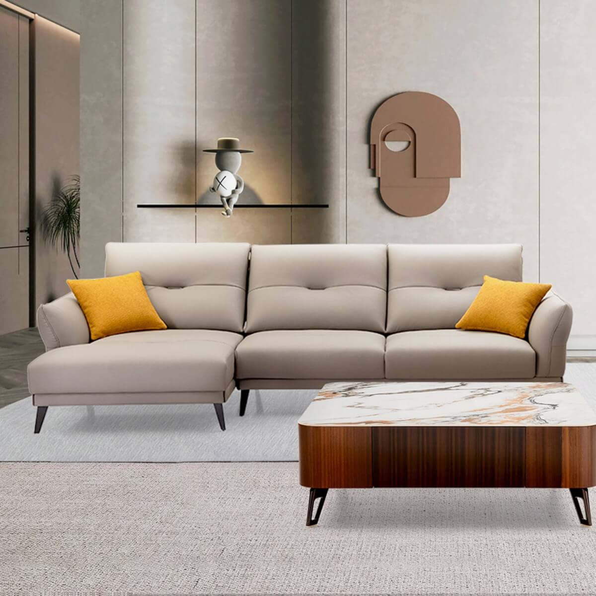  Lounge Luxury KS27 sofa with comfortable cotton-linen upholstery – modern design featuring plush cushions and elegant styling