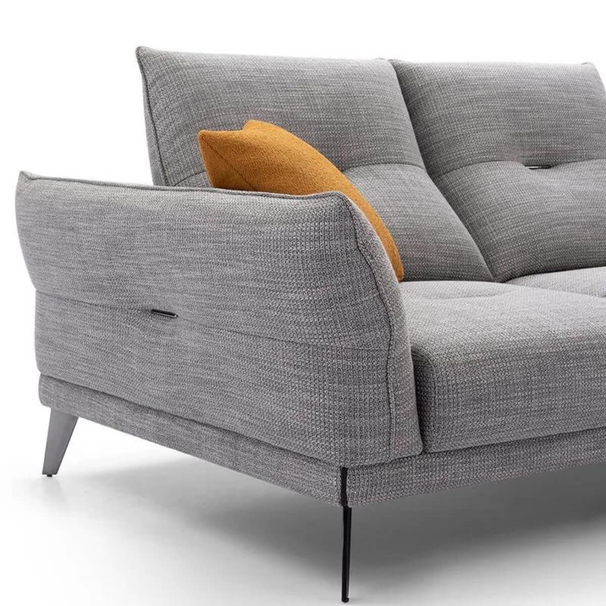 Left side view of Lounge Luxury KS27 sofa with cotton-linen upholstery – elegant design featuring plush cushions and sleek lines