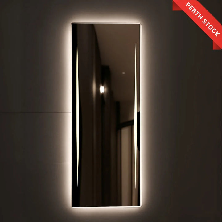 Lumi 1164 LED bathroom mirror 3 color light front view, modern elegant design for stylish home interiors