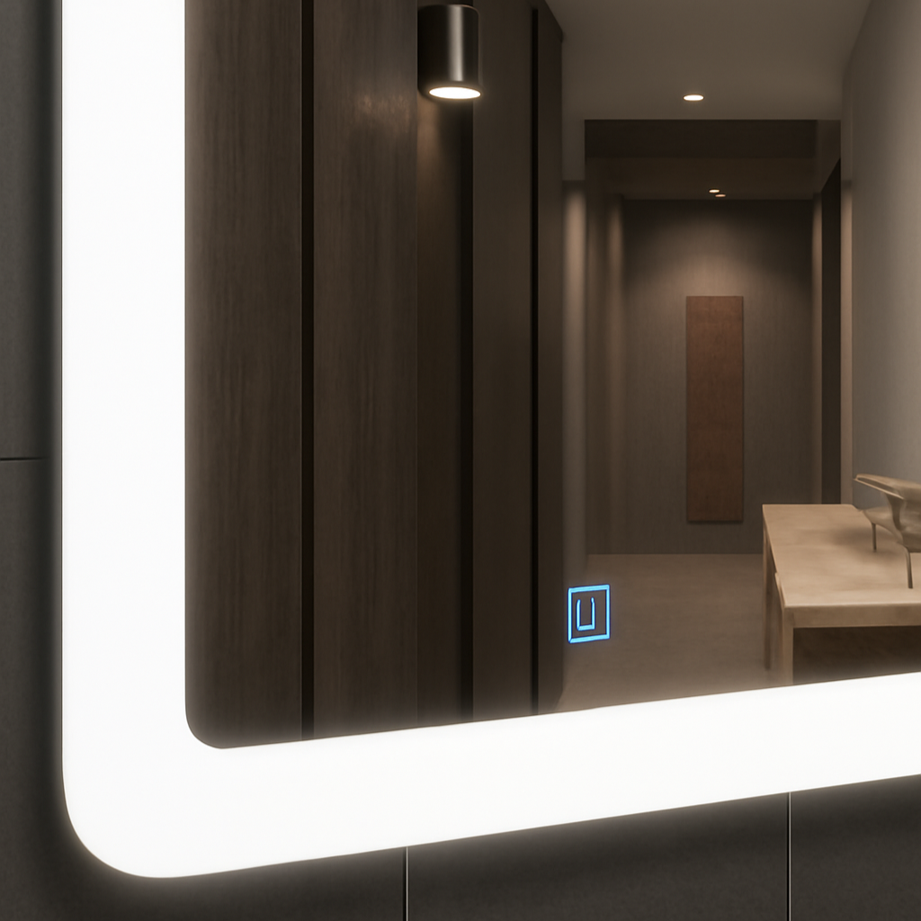 Lumi L1010 LED bathroom mirror with 3 color light, modern elegant design for stylish home interiors