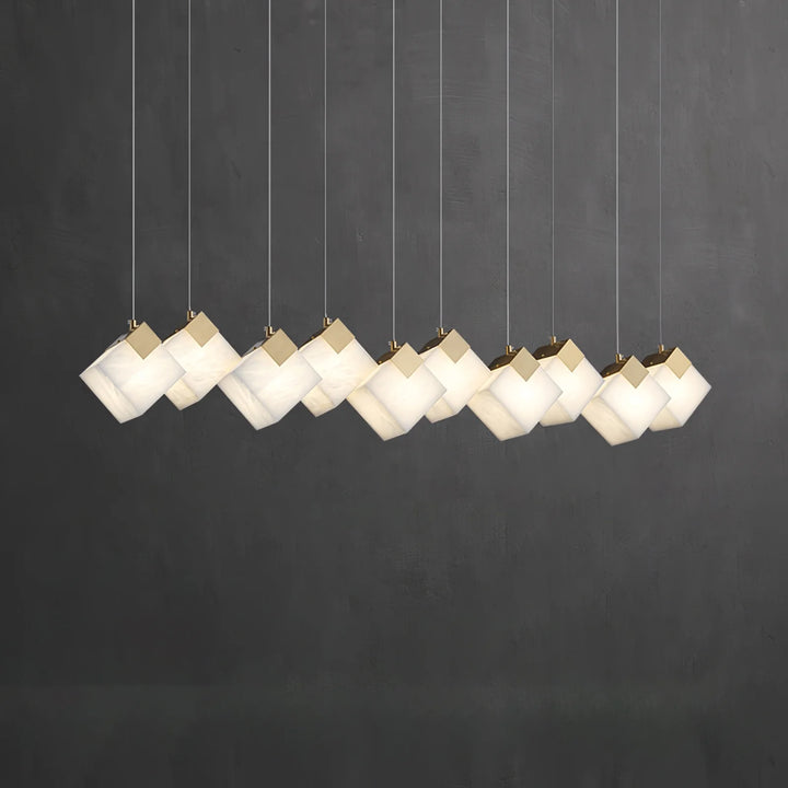 Lumina Vox pendant lamp modern lighting side view ten square cube elegant fixture